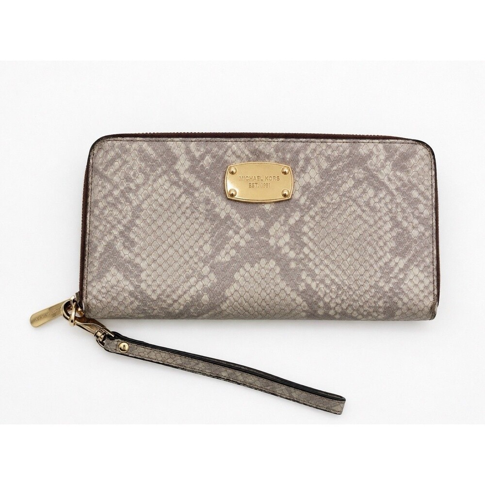 Michael Kors Jet Set Travel Wallet Black Saffiano Leather Zip Around Wristlet
